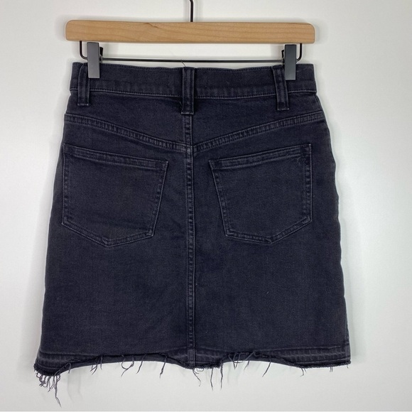 Madewell Black Denim Step-Hem Jean Skirt in Washed Black Size 25 EUC - Picture 6 of 10